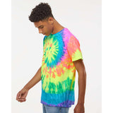 1000 Colortone Multi-Color Tie-Dyed T-Shirt Neon Rainbow