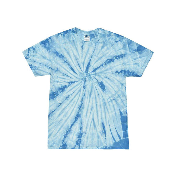 Colortone Multi-color Tie-Dyed T-Shirt Spider Baby Blue