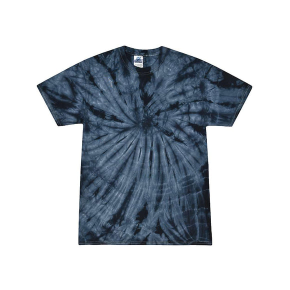 1000 Colortone Multi-Color Tie-Dyed T-Shirt Spider Navy