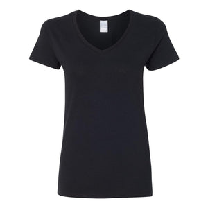 5V00L Gildan Heavy Cotton™ Women’s V-Neck T-Shirt Black