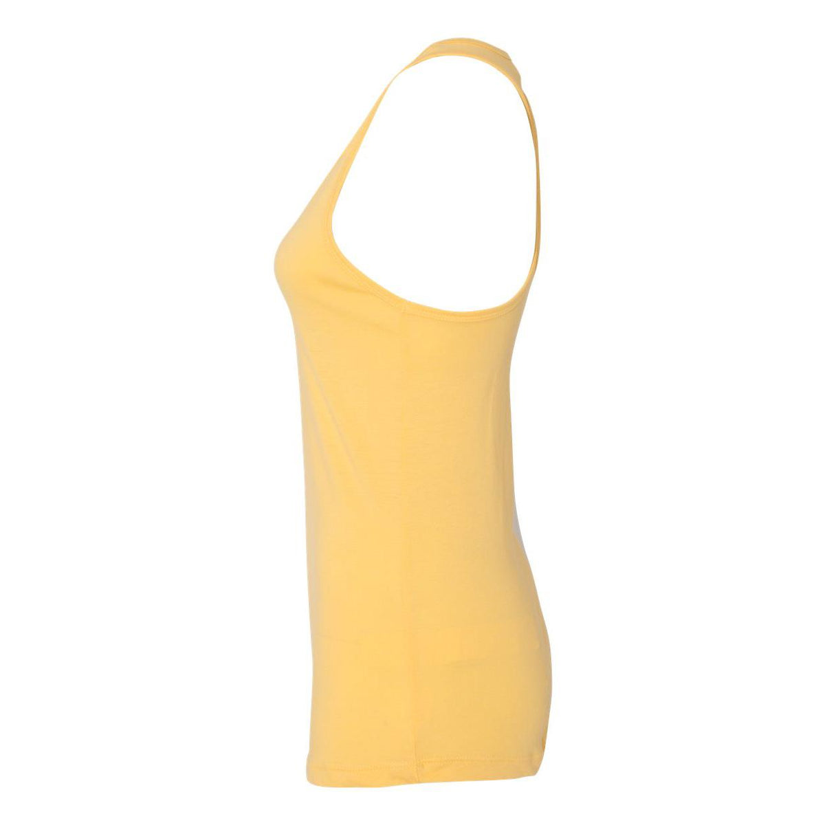 Next Level Apparel Women's Ideal Racerback Tank - 60% Cotton 40% Polyester, Banana Cream/Indigo, Medium