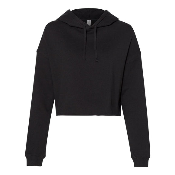 AFX64CRP Independent Trading Co. Women’s Lightweight Crop Hooded Sweatshirt Black