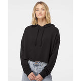 AFX64CRP Independent Trading Co. Women’s Lightweight Crop Hooded Sweatshirt Black