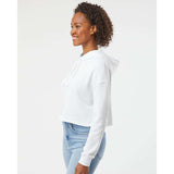 Independent Trading Co. Women’s Lightweight Cropped Hooded Sweatshirt White