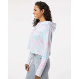 Independent Trading Co. Women’s Lightweight Cropped Hooded Sweatshirt Tie Dye Cotton Candy