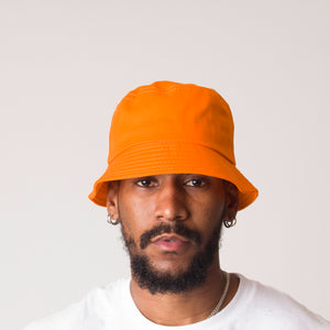 D001BKT Detail Cotton Bucket Hat Orange