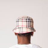 D001BKT Detail Cotton Bucket Hat Plaid