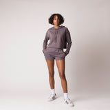 D001FSRT Detail Female French Terry Shorts Charcoal
