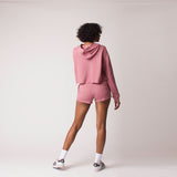 D001CRPHD Detail French Terry Cropped Hoodie Mauve
