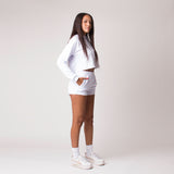 D001FSRT Detail Female French Terry Shorts White