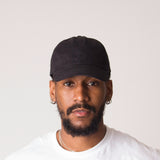 D001DAD Detail Unstructured Cotton Dad Hat Black