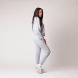 D001JOG Detail Unisex French Terry Joggers Heather Grey