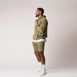 D001HOOD Detail Unisex French Terry Hoodie Military Green
