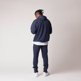 D001HOOD Detail Unisex French Terry Hoodie Navy