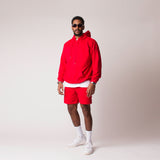 D001HOOD Detail Unisex French Terry Hoodie Red