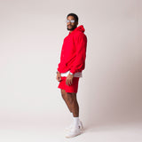 D001HOOD Detail Unisex French Terry Hoodie Red