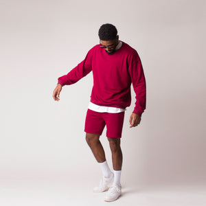 D001SWTR Detail Unisex French Terry Sweater Maroon