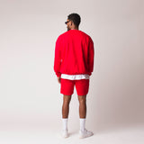 D001SWTR Detail Unisex French Terry Sweater Red