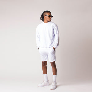 D001SWTR Detail Unisex French Terry Sweater White